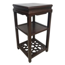 Carved Lattice Wood Table