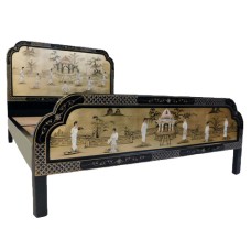 Pearl Palace Bed Black Lacquer